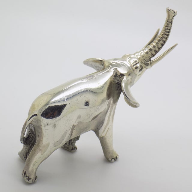 2.8-oz. Vintage Italian Handmade Genuine Sterling Silver Large 925 Elephant Solid Figurine For Sale - Image 6 of 13