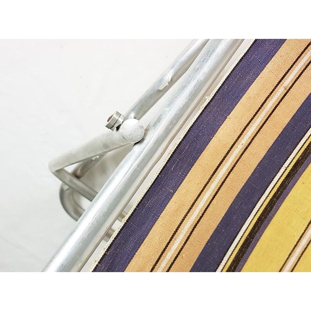 Italian Fabric & Aluminum Deck Chairs, 1950s, Set of 2 For Sale - Image 6 of 18