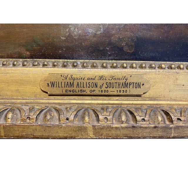 Brown Regency Portrait " A Squire And His Family " Oil on Canvas For Sale - Image 8 of 10