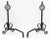 Early 20th Century Gothic Revival Wrought Iron Andirons, Pair For Sale - Image 5 of 5
