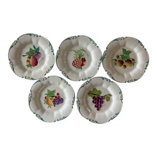 Set of 7 Vintage George Jones & Sons Crescent Hand Painted Salad Plates For Sale