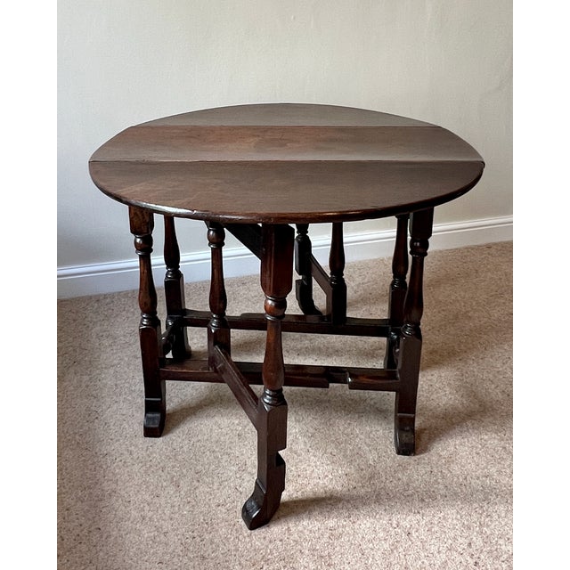 Antique English Oak Gatelegged Drop-Leaf Table, 1670s For Sale - Image 16 of 18