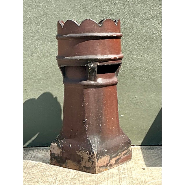 Terra Cotta Vintage Salt Glazed Chimney Cap For Sale - Image 8 of 12
