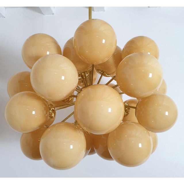 Large Amber Glass Sputnik Chandelier, Italy 1990s For Sale In Dallas - Image 6 of 10