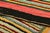Textile Antique Hooked Rug in Polychromatic Stripes | Rug & Kilim For Sale - Image 7 of 7