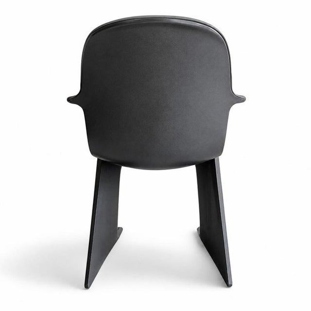 Textile Kangaroo Z-Chairs with Black Leather Upholstery by Ernst Moeckl for Horn Collection, 1960s, Set of 4 For Sale - Image 7 of 18