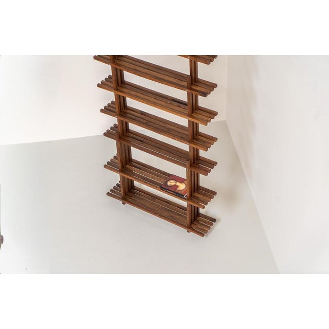 Sculptural Wengé Slat Bookcase For Sale - Image 10 of 18