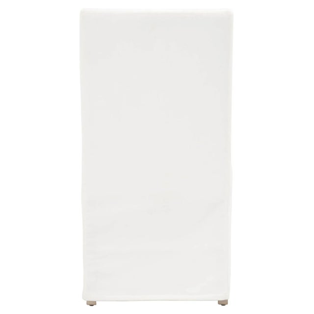 White Levi Slipcover Dining Chairs, Pearl, Set of 2 For Sale - Image 8 of 9