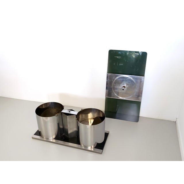 Gray Vintage Rectangular Smoked Glass Coffee Table with Dry Bar by Francois Monnet, 1970s For Sale - Image 8 of 12