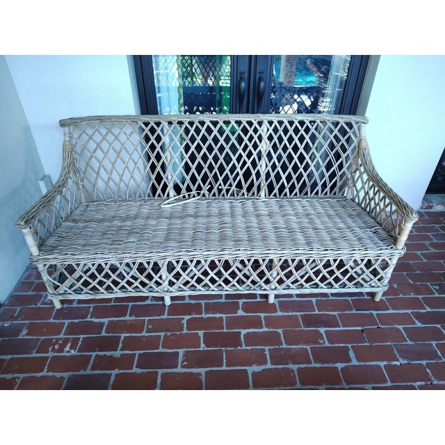 three seater rattan sofa in natural - could be sprayed white - made in South Africa