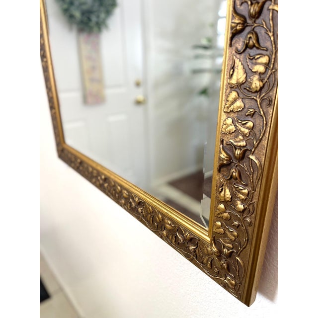 Vintage European Gold Gilt Beveled Mirror For Sale - Image 15 of 16