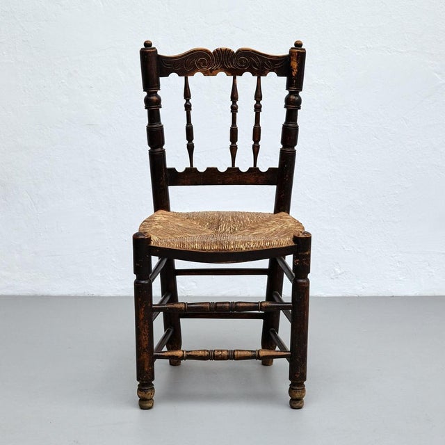 Wood Rustic Wood French Chairs, 1950s, Set of 4 For Sale - Image 7 of 18