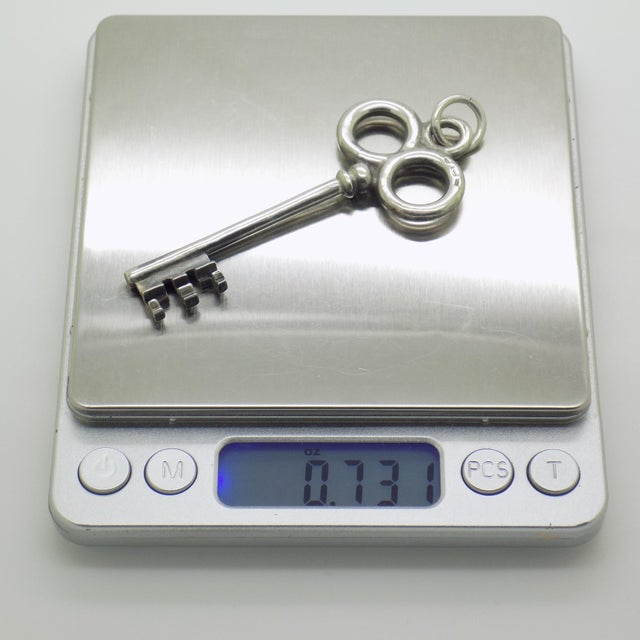 Vintage European Decorative Key Pendant in Silver 835, 1970s For Sale - Image 9 of 11