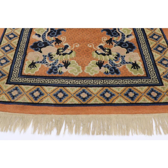Antique Chinese Five Claw Dragon Pictorial Rug, 03'00 X 05'01 For Sale - Image 4 of 11