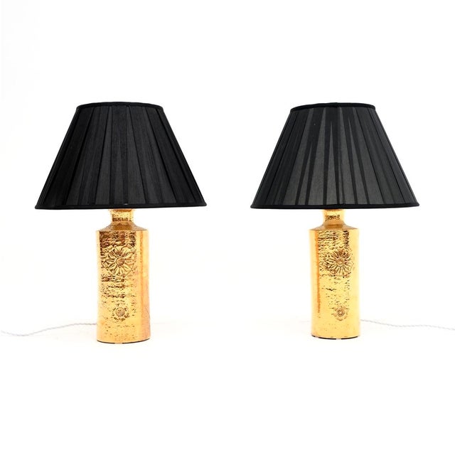 A beautiful and quite large pair of vintage Swedish ceramic table lamps by Berboms. They were recently imported from...