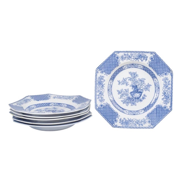Early 20th Century Octagonal Faience Hoangho Series Plates from Rörstrand, Set of 6 For Sale