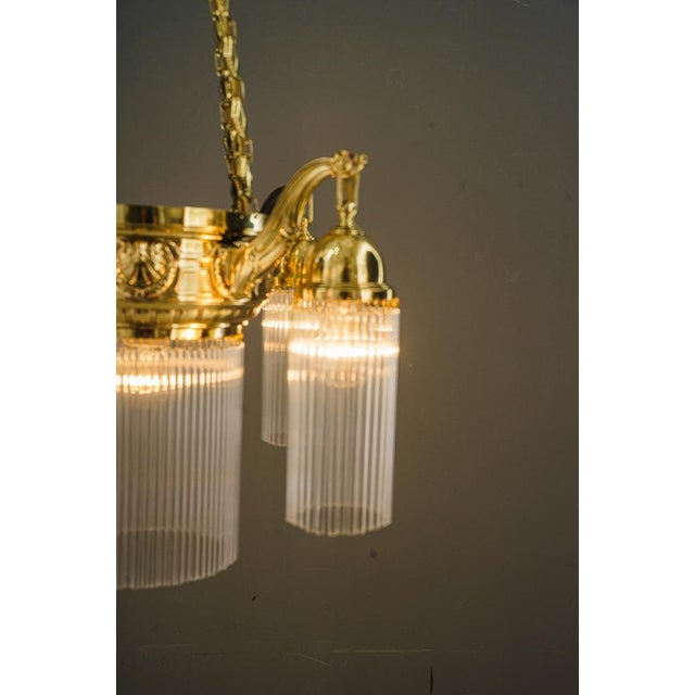 Art Deco Chandelier with Glass Sticks, Vienna, 1920s For Sale - Image 17 of 18