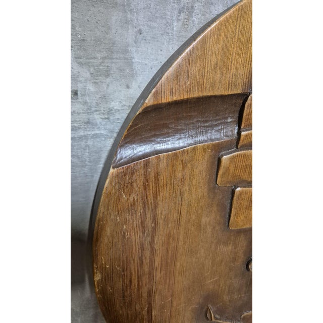 Vintage Carved Wooden Sculptural Relief Wall Plaque, Czechoslovakia, 1940s For Sale - Image 6 of 8