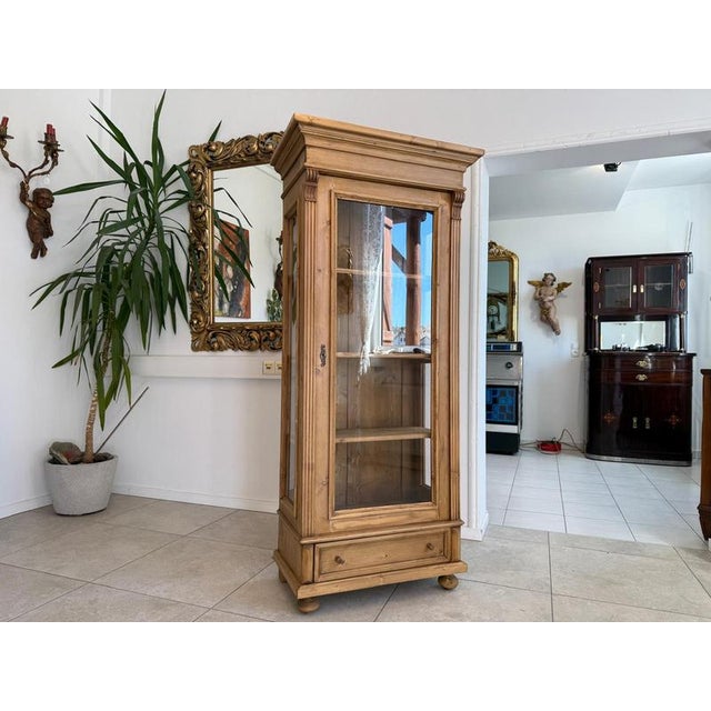Rustic Display Cabinet with Glass For Sale - Image 9 of 12