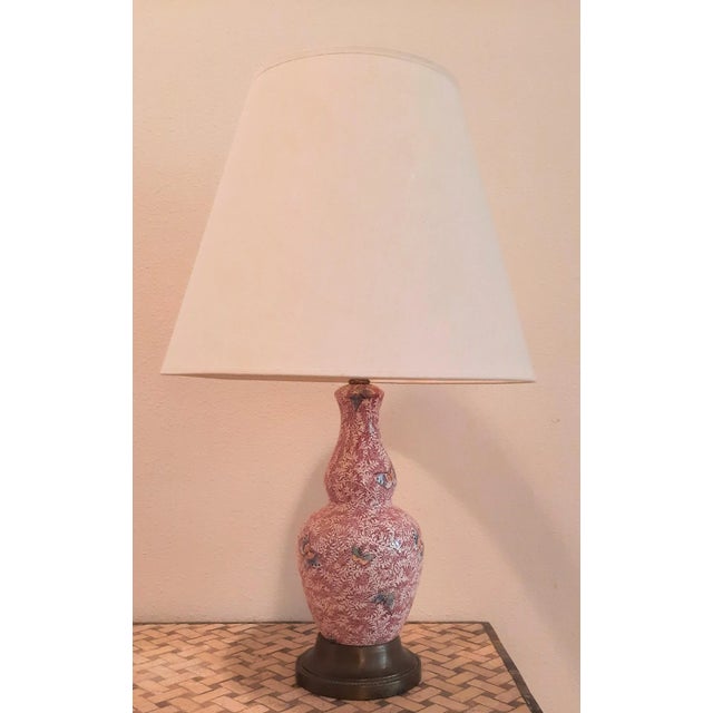 English Royal Winton Pink Chintz Butterfly Lamp For Sale - Image 13 of 13