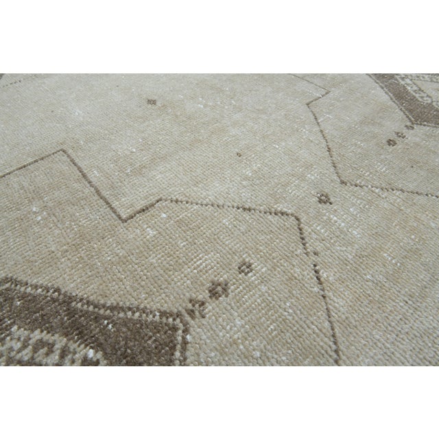 Beige 1970s Vintage Handmade Wool Cotton Beige Area Rug For Sale - Image 8 of 11