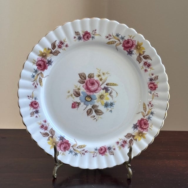 Shabby Chic Vintage English Bone China Decorative Dessert Plate For Sale - Image 3 of 15