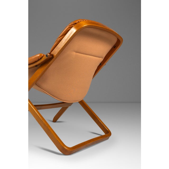 Scandinavian Modern Leather and Beech Wood Armchair / Lounge Chair by Göte Möbler, Sweden, C. 1970's For Sale - Image 13 of 18