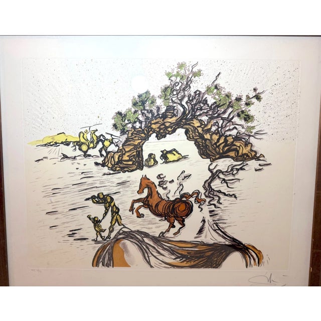 Up for sale is an original Salvador Dali colored etching from 1984, titled "Horses on Shore." It is a limited edition...
