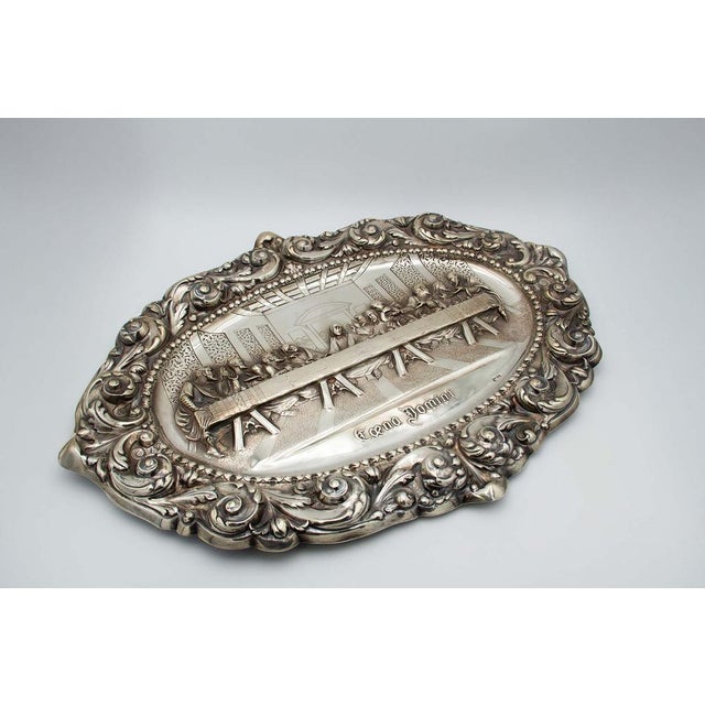 Wall Salver with High Reliefs of the Last Supper For Sale - Image 6 of 6