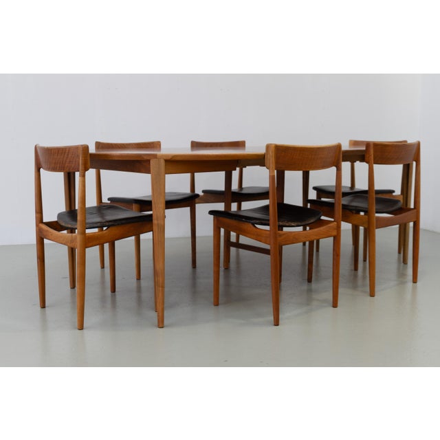 Danish Walnut Dining Room Set by Henry Rosengren Hansen for Brande, 1960, Set of 7 For Sale - Image 10 of 18