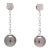 Tahitian Pearl & Diamond Dangle Earrings, 14k White Gold, Length 1.75 Inches, A Pair For Sale