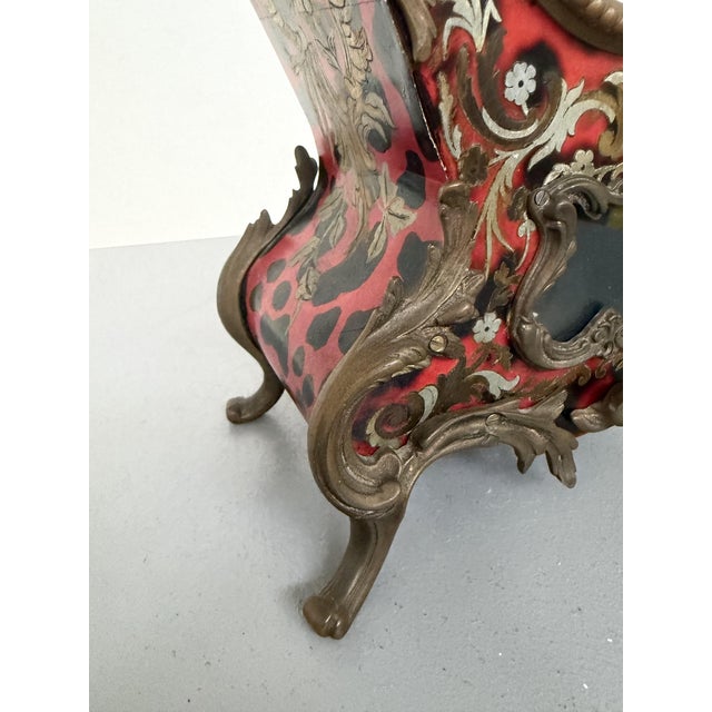 Louis XV Mantel Clock in Faux Tortoiseshell by Wilhelm Kienzle, 1940 For Sale - Image 4 of 14