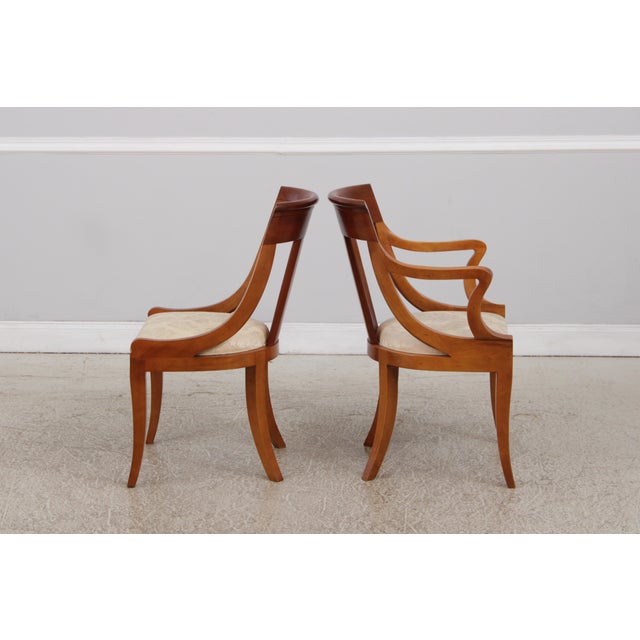 Wood Set of 6 Baker Cherry Regency Style Dining Chairs For Sale - Image 7 of 18