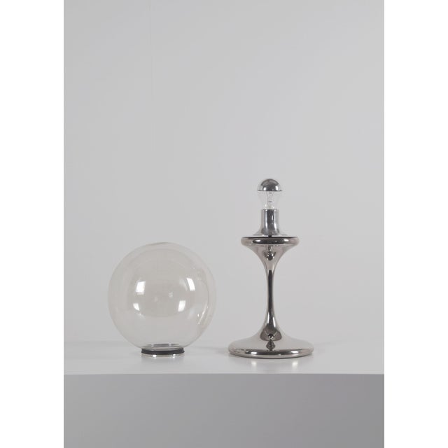 1970s Space Age Chrome and Glass Table Lamp by Doria Leuchten, Germany, 1970s For Sale - Image 5 of 7