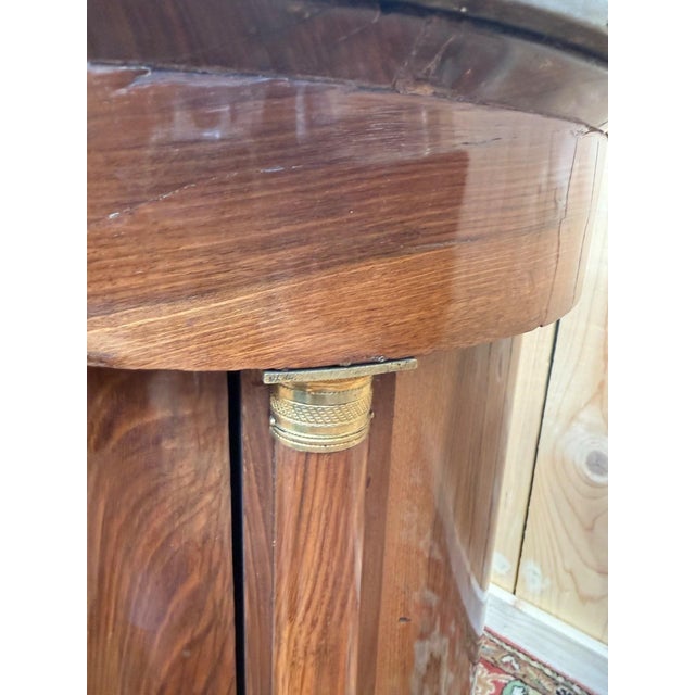 Empire Nightstand with Marble and Gilt Brass For Sale - Image 5 of 9