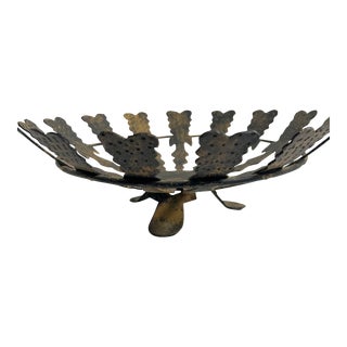 Medieval Spanish Footed Wrought Iron Sculptural Fruit Basket For Sale