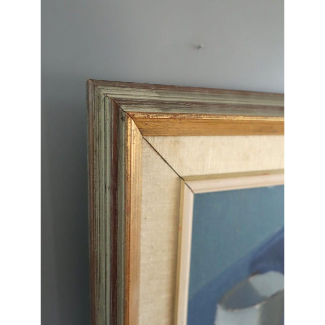 Mid-Century Modern 'Still Life With Blue Cup' Vintage Swedish Original Still Life Oil Painting, Framed For Sale - Image 6 of 10