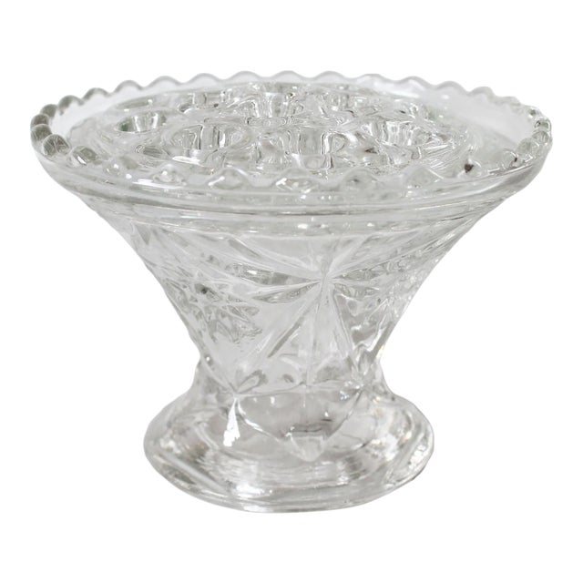 Vintage Glass Flower Frog Vase For Sale
