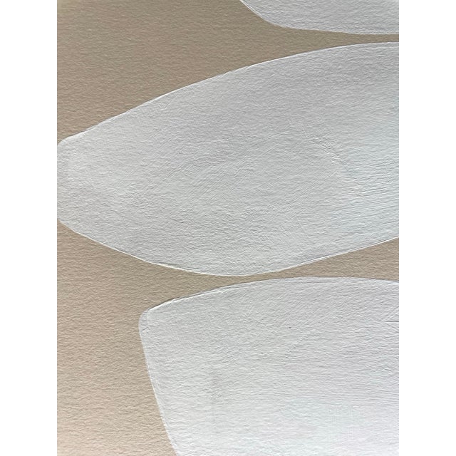 Abstract minimalist acrylic painting on French hand crafted cotton paper. Framed in a gold frame. All works on paper are...