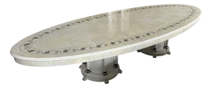 Oval Parchment Coffee Table, 1980s