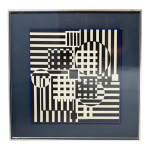 Box Framed Geometric Print by Victor Vasarely
