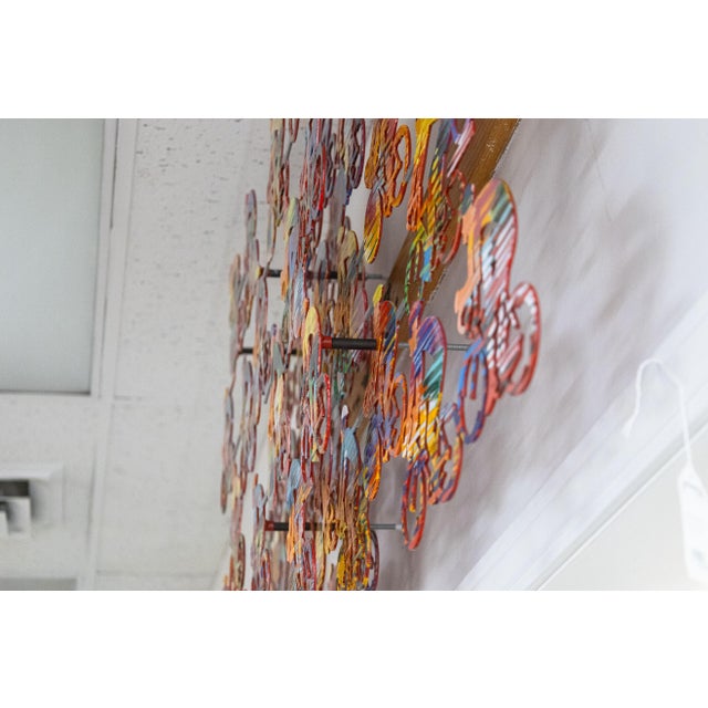 David Gerstein Cyclists Signed Metal Wall Sculpture Contemporary Pop Art 56/295 For Sale - Image 9 of 9