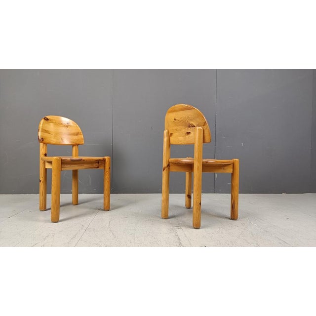 Vintage Pine Wood Dining Chairs, 1980s, Set of 6 For Sale - Image 4 of 11