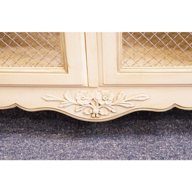 Kindel Furniture Rochelle Collection Cream Pained Country French Provincial 26" Cabinet Nightstand W. Grilled Doors 311-41-41 For Sale - Image 14 of 16