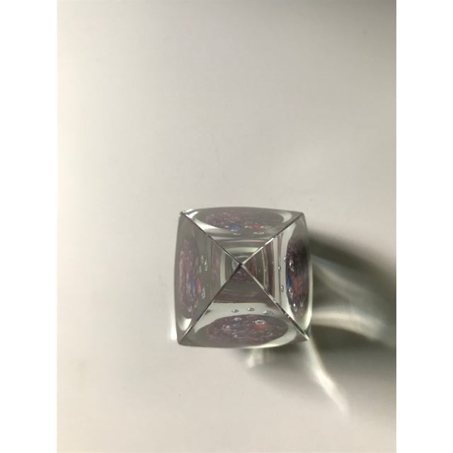 Hand Blown Spire With Purple Coral Base and Controlled Bubbles For Sale - Image 4 of 6