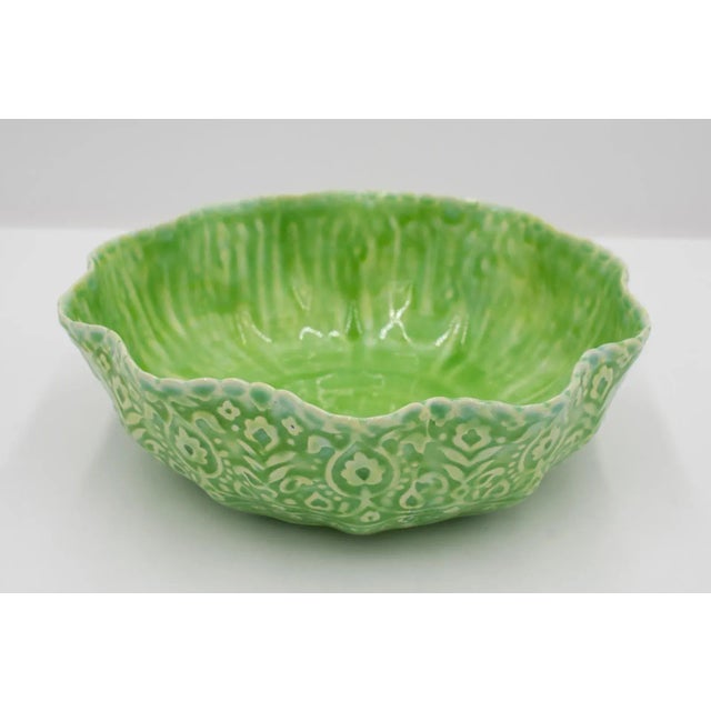 2000 - 2009 Early 21st Century Kosoy + Bouchard Signed, Dated Light Green Textured Large Bowl For Sale - Image 5 of 12