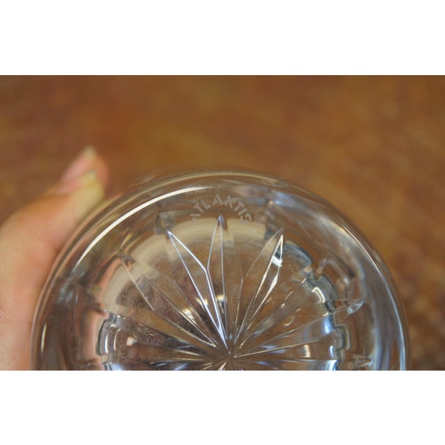 Transparent Mid 20th Century Atlantis Crystal Miguel Whiskey Bar Liquor Decanter & 8 Lowball Glasses Set For Sale - Image 8 of 12