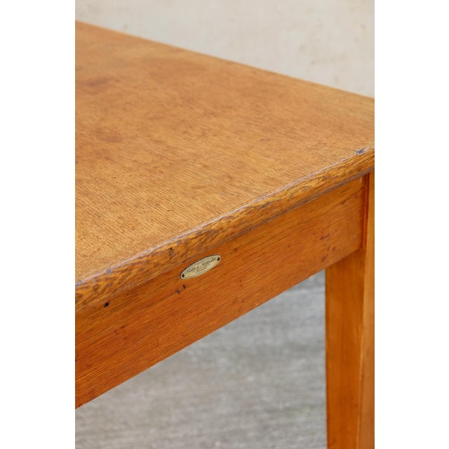 English Edwardian Oak Desk, 1930s For Sale - Image 6 of 13