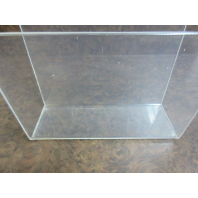Transparent Vintage Mid Century Lucite Ghost Magazine Rack For Sale - Image 8 of 9