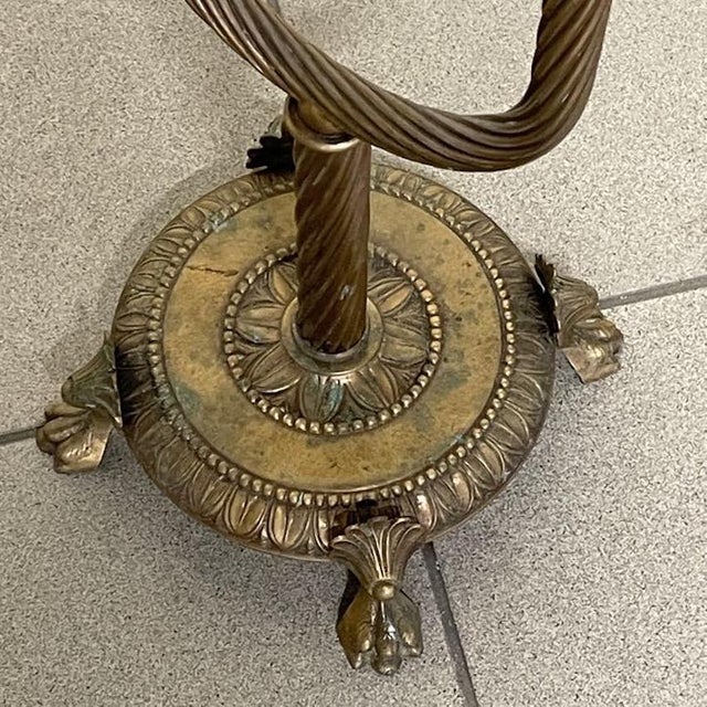 Forest Green Brass and Wood Valet Stand attributed to Maison Jansen, 1950s For Sale - Image 8 of 9